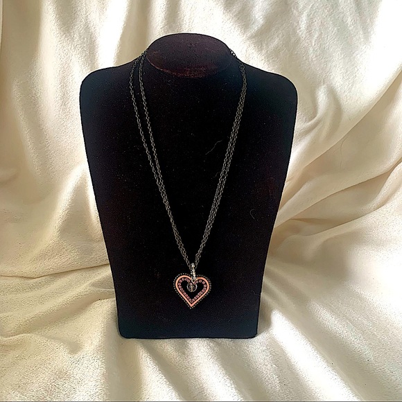3/$25 ⭐️ 90’s Mary-Kate and Ashley Heart Necklace with Rhinestones - Picture 2 of 5